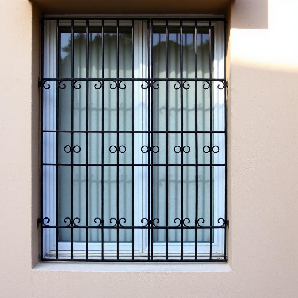 Grade de proteção em janela residencial